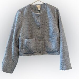 H&M Light Blue Textured Women's Blazer L
